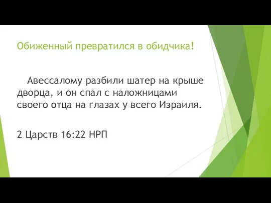 Обиженный превратился в обидчика! Авессалому разбили шатер на крыше дворца, и он