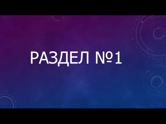 РАЗДЕЛ №1