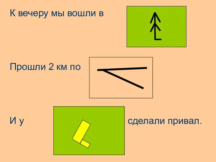 К вечеру мы вошли в Прошли 2 км по И у сделали привал.