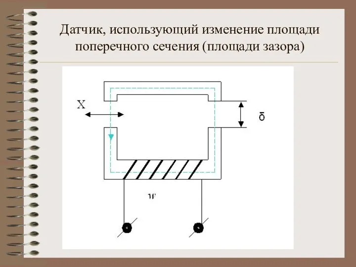 Датчик, использующий изменение площади поперечного сечения (площади зазора)