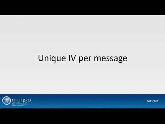 Unique IV per message