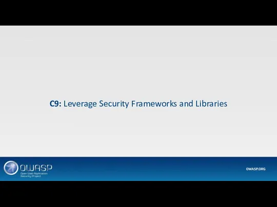 C9: Leverage Security Frameworks and Libraries