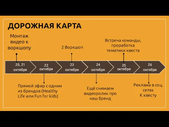 ДОРОЖНАЯ КАРТА 2 Воркшоп Прямой эфир с одним из брендов (Healthy Life