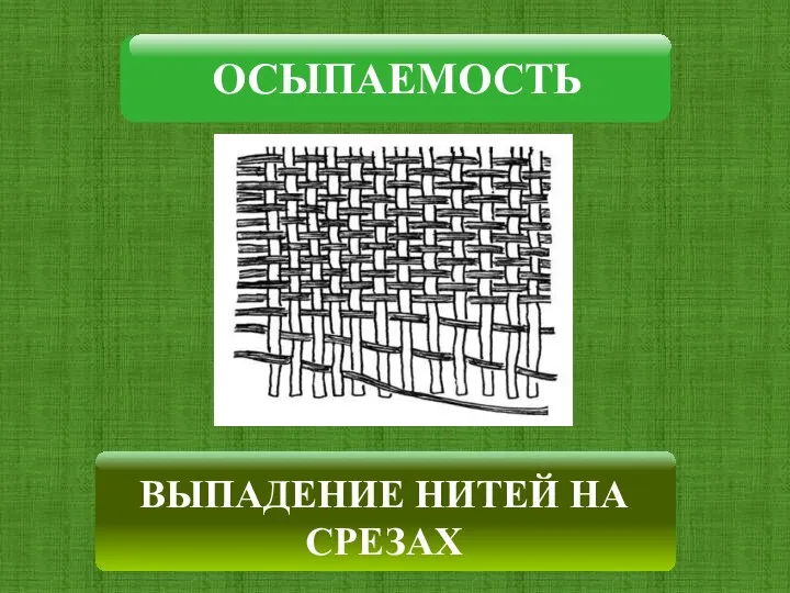 ВЫПАДЕНИЕ НИТЕЙ НА СРЕЗАХ