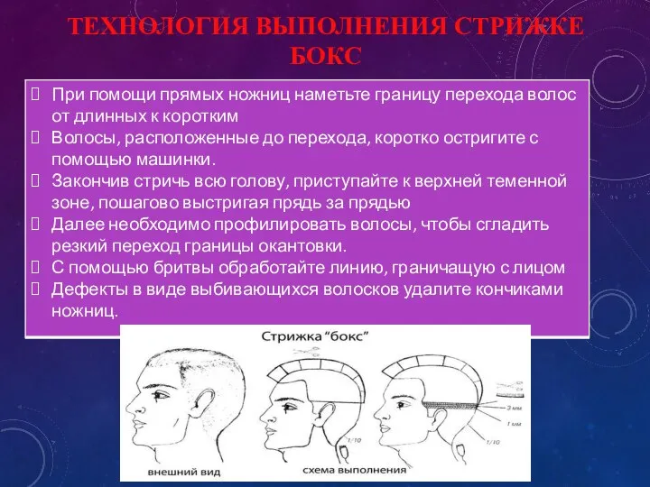 ТЕХНОЛОГИЯ ВЫПОЛНЕНИЯ СТРИЖКЕ БОКС