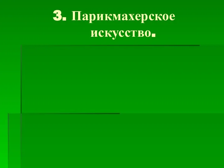 3. Парикмахерское искусство.