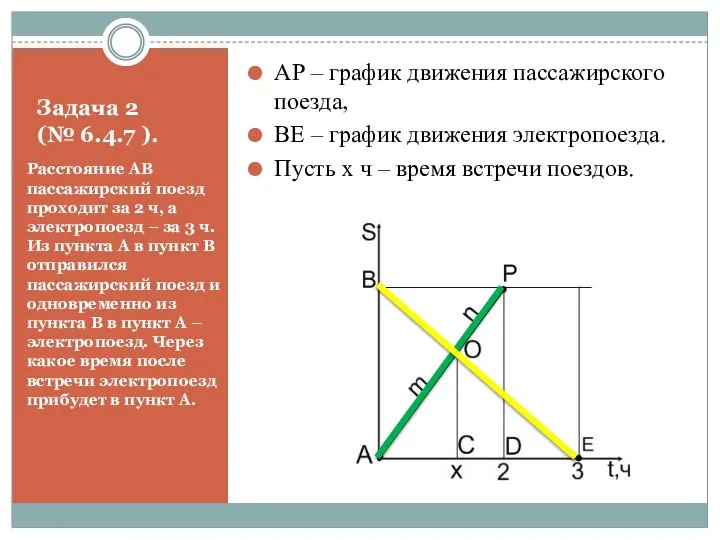 Задача 2 (№ 6.4.7 ). Расстояние АВ пассажирский поезд проходит за 2