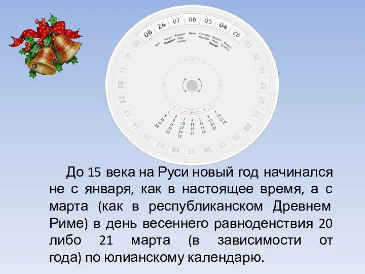 До 15 века на Руси новый год начинался не с января, как