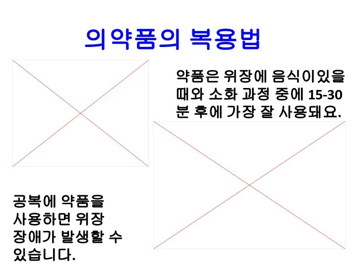 의약품의 복용법 약품은 위장에 음식이있을 때와 소화 과정 중에 15-30 분 후에