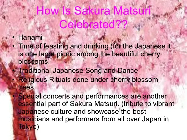 How Is Sakura Matsuri Celebrated?? Hanami Time of feasting and drinking (for