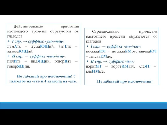 Действительные причастия настоящего времени образуются от глаголов I спр. → суффикс -ущ-/-ющ-: