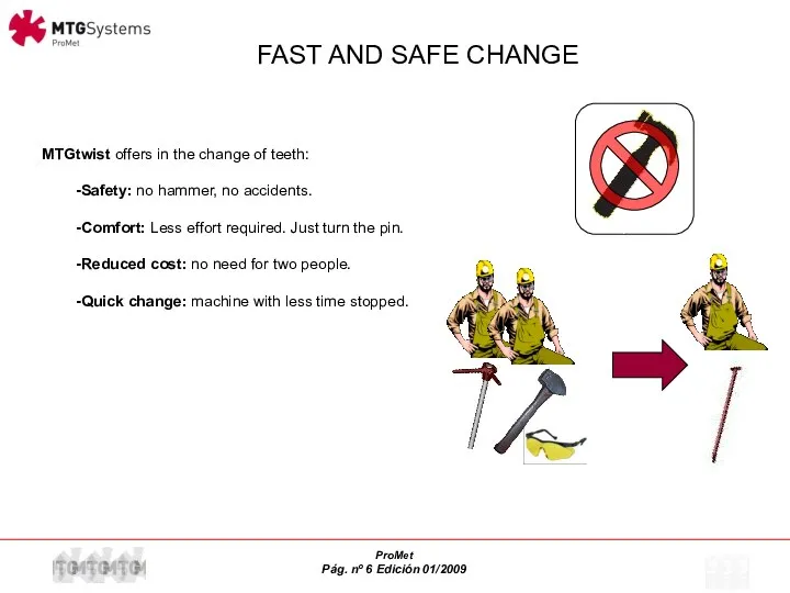 FAST AND SAFE CHANGE MTGtwist offers in the change of teeth: Safety: