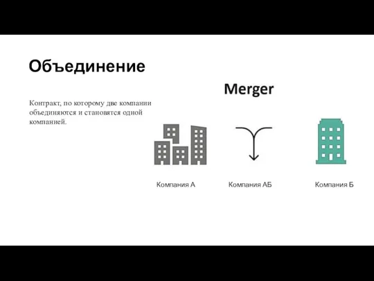 Объединение Компания А Компания АБ Компания Б Контракт, по которому две компании