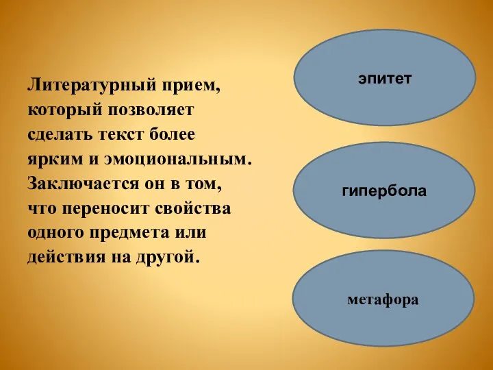 Литературный прием, который позволяет сделать текст более ярким и эмоциональным. Заключается он