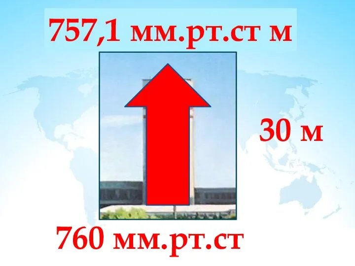 30 м 760 мм.рт.ст ? 757,1 мм.рт.ст м