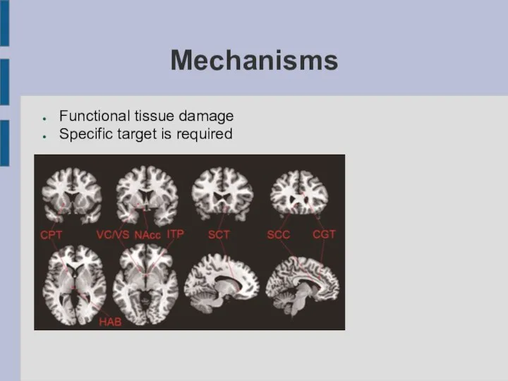 Mechanisms Functional tissue damage Specific target is required