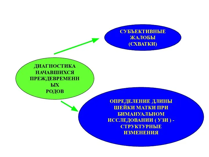 ДИАГНОСТИКА НАЧАВШИХСЯ ПРЕЖДЕВРЕМЕННЫХ РОДОВ ОПРЕДЕЛЕНИЕ ДЛИНЫ ШЕЙКИ МАТКИ ПРИ БИМАНУАЛЬНОМ ИССЛЕДОВАНИИ (