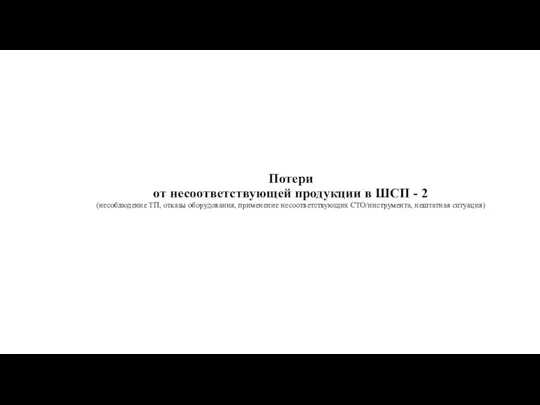 Потери от несоответствующей продукции в ШСП - 2 (несоблюдение ТП, отказы оборудования,