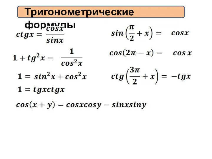 Тригонометрические формулы