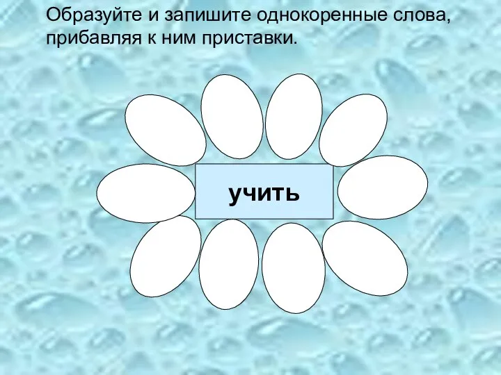 учить Образуйте и запишите однокоренные слова, прибавляя к ним приставки.