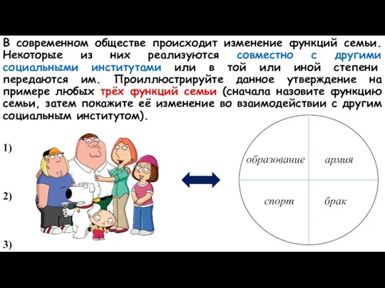 В современном обществе происходит изменение функций семьи. Некоторые из них реализуются совместно