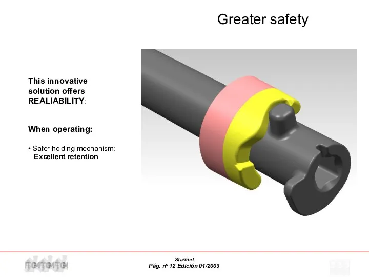 This innovative solution offers REALIABILITY: When operating: • Safer holding mechanism: Excellent retention Greater safety