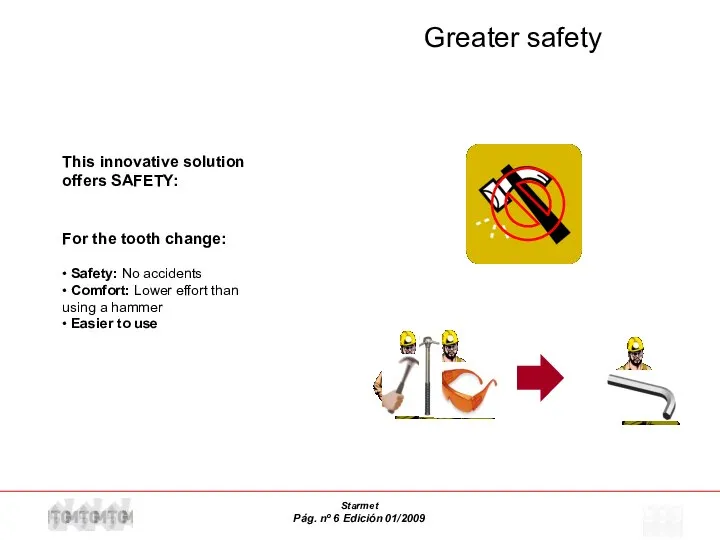 This innovative solution offers SAFETY: For the tooth change: • Safety: No