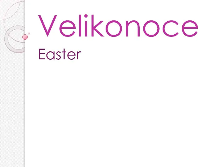 Velikonoce Easter