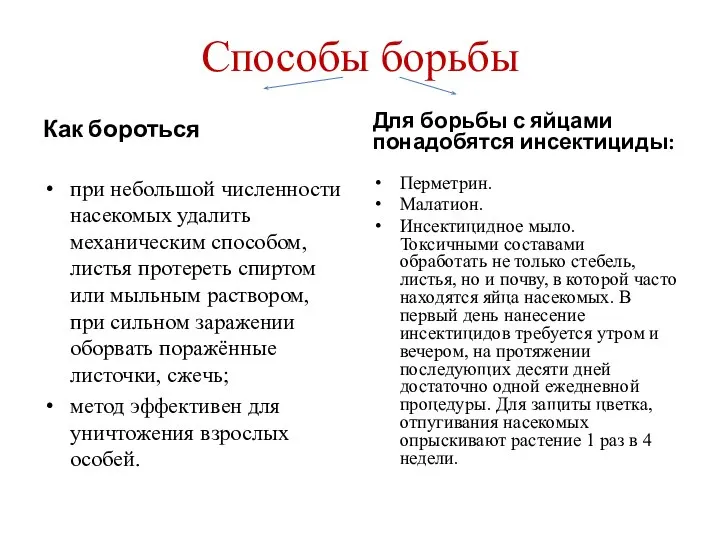 Способы борьбы Как бороться при небольшой численности насекомых удалить механическим способом, листья