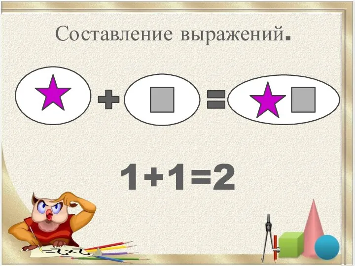 Составление выражений. 1+1=2