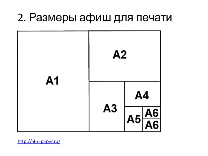 2. Размеры афиш для печати http://abc-paper.ru/