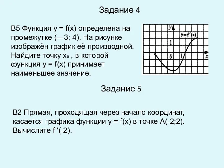 Задание 4 Задание 5 В5 Функция у = f(x) определена на промежутке
