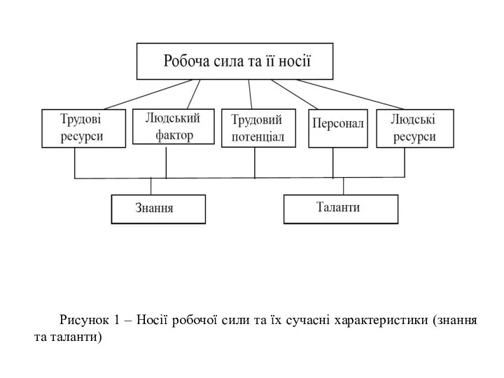 Рисунок 1 – Носії робочої сили та їх сучасні характеристики (знання та таланти)