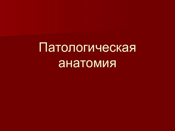 Патологическая анатомия