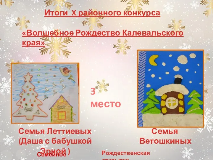 Семейное творчество, Рождественская открытка Итоги X районного конкурса «Волшебное Рождество Калевальского края»
