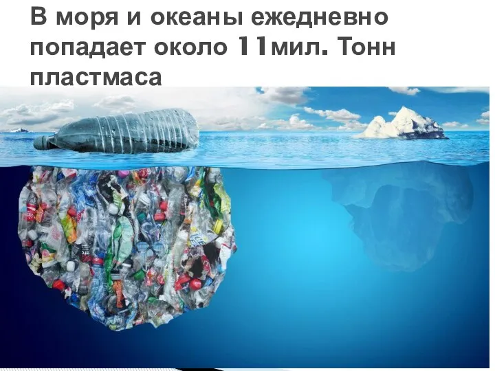 В моря и океаны ежедневно попадает около 11мил. Тонн пластмаса