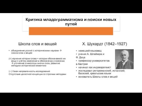 Критика младограмматизма и поиски новых путей