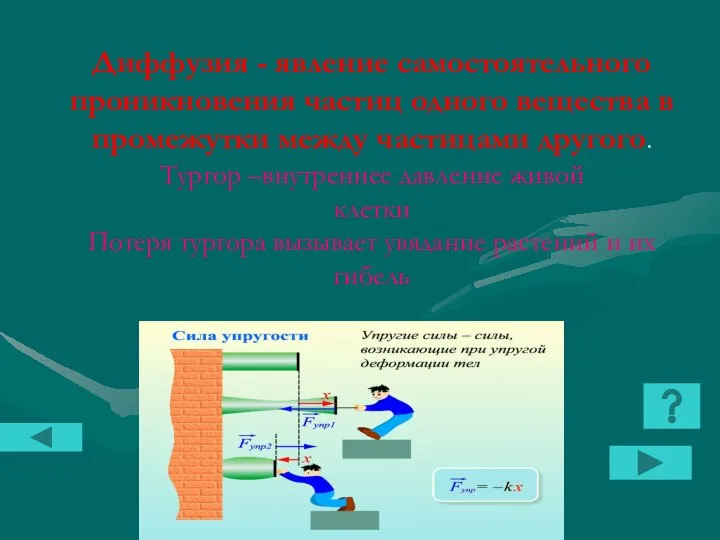 Диффузия - явление самостоятельного проникновения частиц одного вещества в промежутки между частицами