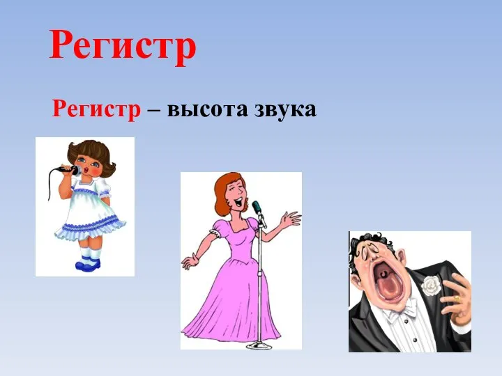 Регистр Регистр – высота звука