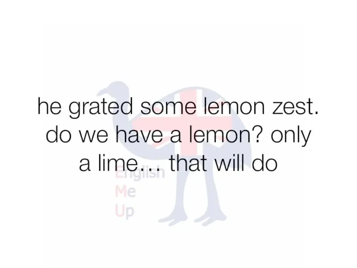 he grated some lemon zest. do we have a lemon? only a lime… that will do