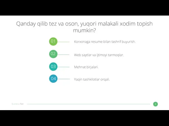 Qanday qilib tez va oson, yuqori malakali xodim topish mumkin? 01 Korxonaga