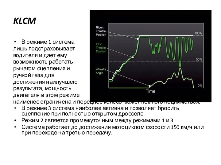 KLCM В режиме 1 система лишь подстраховывает водителя и дает ему возможность