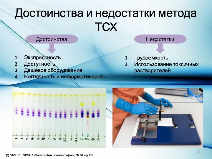 Достоинства и недостатки метода ТСХ Достоинства Недостатки Экспрессность Доступность Дешёвое оборудование Наглядность