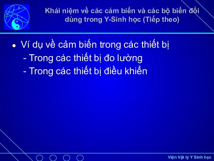 Ví dụ về cảm biến trong các thiết bị - Trong các