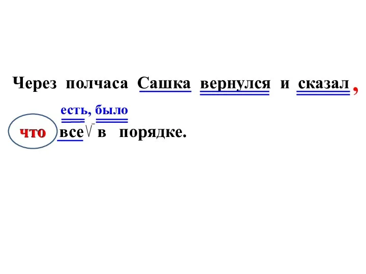 Через полчаса Сашка вернулся и что все в порядке. сказал что есть, было ,