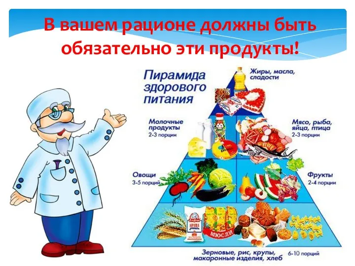 В вашем рационе должны быть обязательно эти продукты!