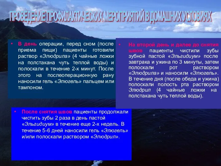 В день операции, перед сном (после приема пищи) пациенты готовили раствор «Элюдрила»