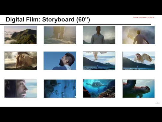 24/35 Samsung proprietary and confidential Digital Film: Storyboard (60”)