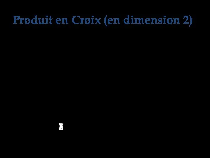 Interprétation Le produit croisé fournit, un test de colinéarité pour deux vecteurs