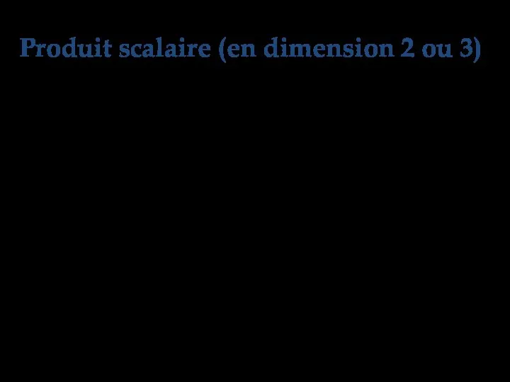 Interprétation Le produit scalaire permet de déterminer la forme (aigu, droit, ou